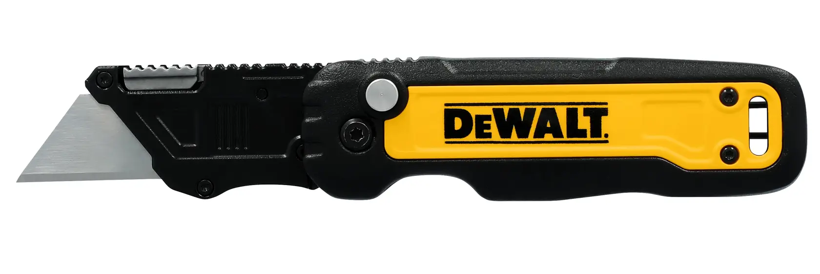 Logotipo de DEWALT centrado sobre un fondo blanco.