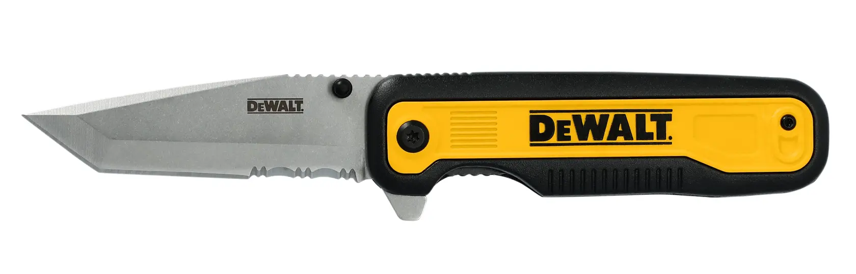 Logotipo de DEWALT centrado sobre un fondo blanco.