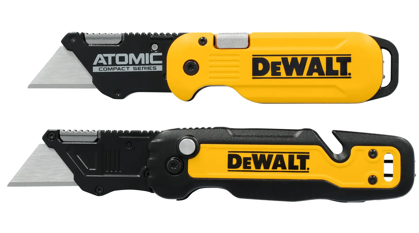 Logotipo de DEWALT centrado sobre un fondo blanco.